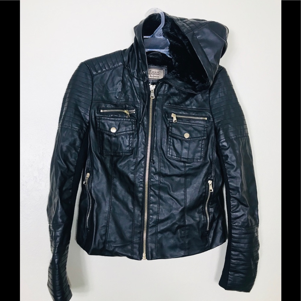 Ci Sono Jacket Black Motorcycle Multi Zip Jacket L